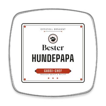 Bester Hundepapa – für Hundeliebhaber - Viereckiger Kühlschrankmagnet - Weiß - Vorne