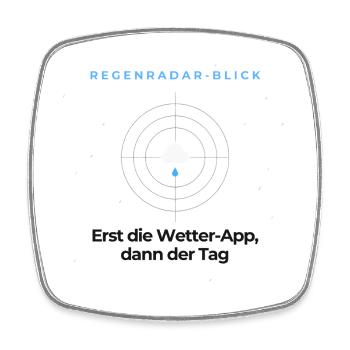 Wetter App Regenradar Lustiges Geschenk Shirt - Viereckiger Kühlschrankmagnet - Weiß - Vorne