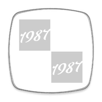 Cases en Italique Légendes 1987 - Magnet carré - blanc - Devant