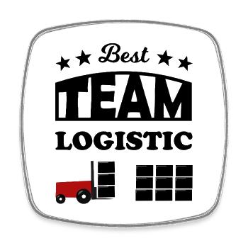 Logistics Team - Square fridge magnet - white - Front