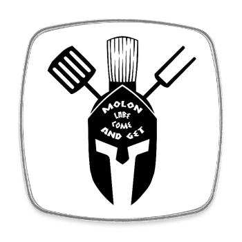 Grill like Greeks - Viereckiger Kühlschrankmagnet - Weiß - Vorne