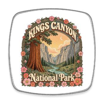 Parc national de Kings Canyon, États-Unis, randonnée en Californie - Magnet carré - blanc - Devant