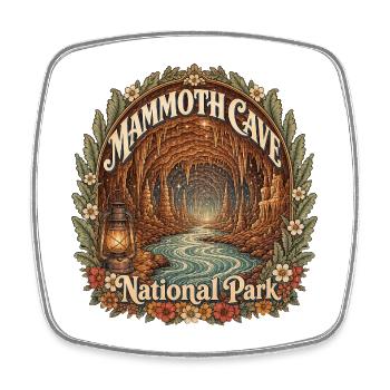 Mammoth Cave National Park USA Kentucky Hiking - Square fridge magnet - white - Front