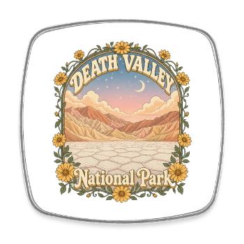 Parc national de la Vallée de la Mort, États-Unis, randonnée en Californie - Magnet carré - blanc - Devant