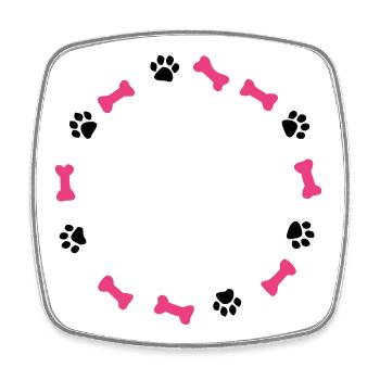 Pfotenabdruck Liebe Hund Knochen Hundemama - Viereckiger Kühlschrankmagnet - Weiß - Vorne