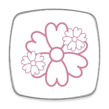 Fleur Simple - Magnet carré - blanc - Devant