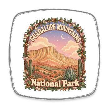 Guadalupe Mountains USA Texas Wandern Vintage - Viereckiger Kühlschrankmagnet - Weiß - Vorne