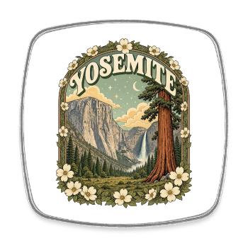 Yosemite National Park USA California Vintage - Square fridge magnet - white - Front