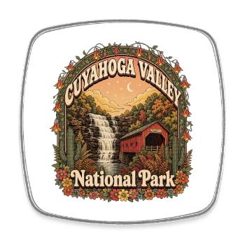 Parc national de la vallée de Cuyahoga, États-Unis, randonnée de l’Ohio - Magnet carré - blanc - Devant