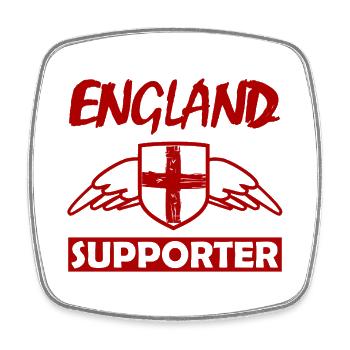 England Flügel Schild Unterstützer - Viereckiger Kühlschrankmagnet - Weiß - Vorne
