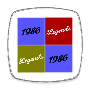 Retro 1986 Legends Quadrants - Viereckiger Kühlschrankmagnet - Weiß - Vorne