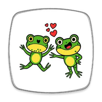 Heureux ami grenouille avec un cœur - Magnet carré - blanc - Devant