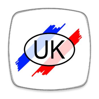 Kennzeichen_UK for United Kingdom - Square fridge magnet - white - Front
