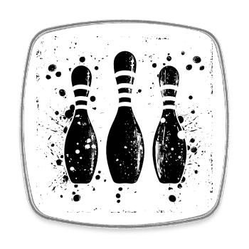 Bowling - Magnet carré - blanc - Devant
