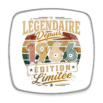 Légendaire depuis 1966 Vintage Cadeau Anniversaire - Magnet carré - blanc - Devant