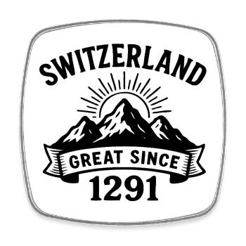 La Suisse Grande depuis 1291 Cap - Magnet carré - blanc - Devant