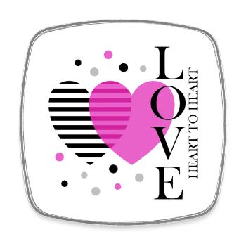 Heart_to_Heart - Magnet carré - blanc - Devant