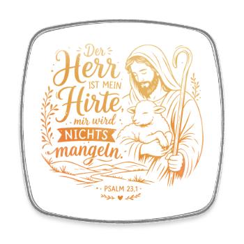 Psalm 23 Der Herr ist mein Hirte - Viereckiger Kühlschrankmagnet - Weiß - Vorne