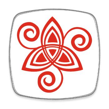 Keltische Blume (Rot) - Viereckiger Kühlschrankmagnet - Weiß - Vorne
