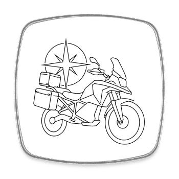 Résumé du voyage à moto - Magnet carré - blanc - Devant