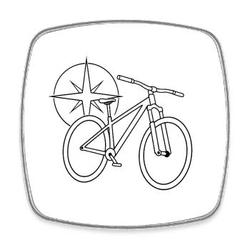 Illustration de boussole de vélo - Magnet carré - blanc - Devant