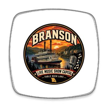 Insigne Capital Travel du Branson Live Music Show - Magnet carré - blanc - Devant
