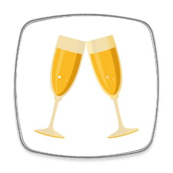 Toasts - Square fridge magnet - white - Front