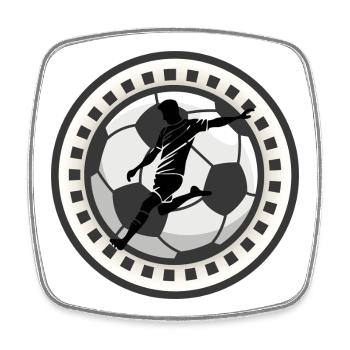 Football dynamique dans un cadre - Magnet carré - blanc - Devant
