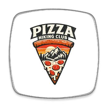 Pizza Wanderclub Logo - Magnet carré - blanc - Devant