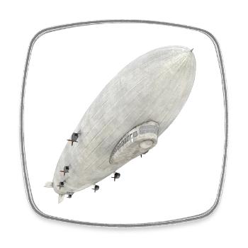 Zeppelin allemand – icône de l’histoire de l’aviation - Magnet carré - blanc - Devant