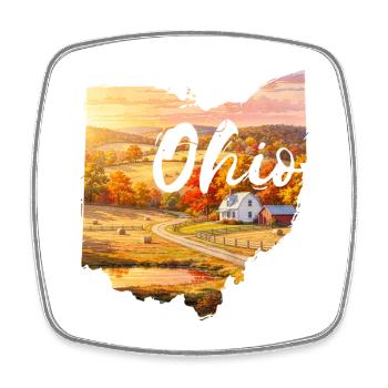 Ohio State avec une image aquarelle - Magnet carré - blanc - Devant