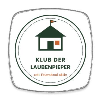 Klub der Laubenpieper – Vereins-Badge - Viereckiger Kühlschrankmagnet - Weiß - Vorne