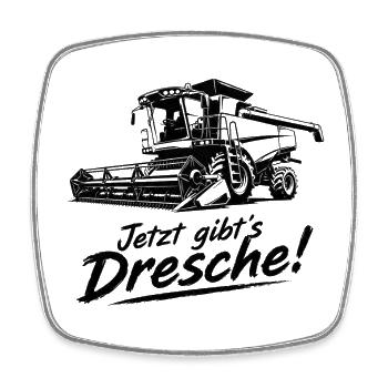 Dresche Jubel Mähdrescher - Viereckiger Kühlschrankmagnet - Weiß - Vorne