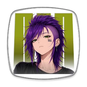 Purple Punk | 161 | Amortissement | Action antifasciste - Magnet carré - blanc - Devant