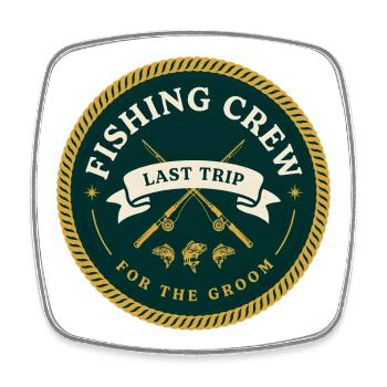 JGA Junggesellenabschied T-Shirt | Last Catch Team - Viereckiger Kühlschrankmagnet - Weiß - Vorne