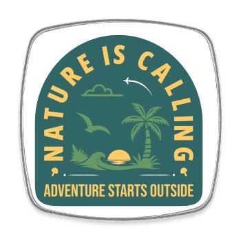 La nature appelle – L’aventure commence dehors - Magnet carré - blanc - Devant