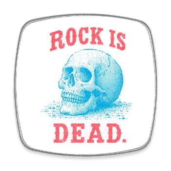 Rock est mort - Magnet carré - blanc - Devant