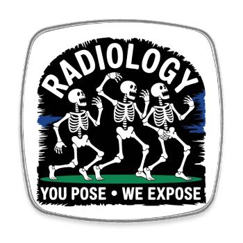 Radiologie Skelett Tanz - Viereckiger Kühlschrankmagnet - Weiß - Vorne