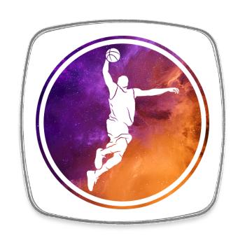 JOUEUR DE BASKET COOL AU BASKET COLORÉ - Magnet carré - blanc - Devant