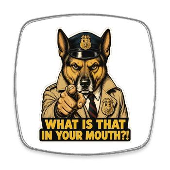 Lustiges Polizeihund-Meme - Viereckiger Kühlschrankmagnet - Weiß - Vorne