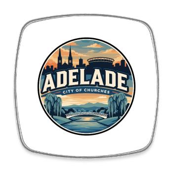 Retro Adelaide River Torrens Reiseabzeichen - Viereckiger Kühlschrankmagnet - Weiß - Vorne