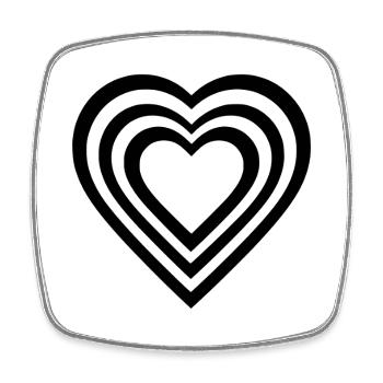 Heart - Square fridge magnet - white - Front