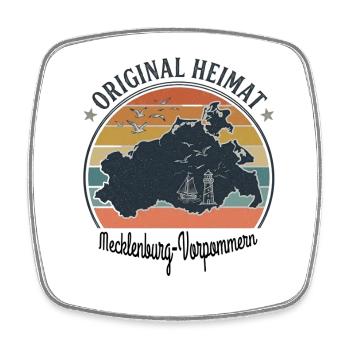 Originale Heimat Küsten Retro-Logo - Viereckiger Kühlschrankmagnet - Weiß - Vorne