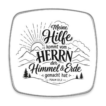 Lettering Psalm 121 Meine Hilfe - Viereckiger Kühlschrankmagnet - Weiß - Vorne