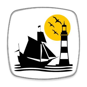 Sail - Square fridge magnet - white - Front