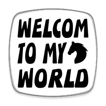 horses - Square fridge magnet - white - Front