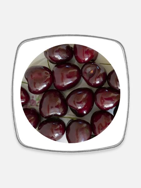 Cerises sucrées juteuses - Magnet carré - blanc