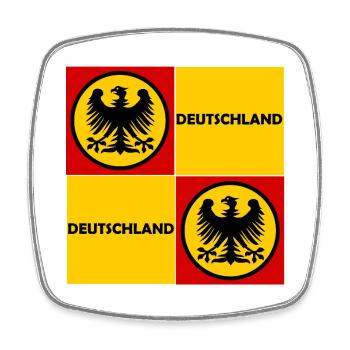 Deutschland Quadrat Wappen - Viereckiger Kühlschrankmagnet - Weiß - Vorne