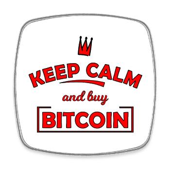 Keep Calm Bitcoin Print - Viereckiger Kühlschrankmagnet - Weiß - Vorne