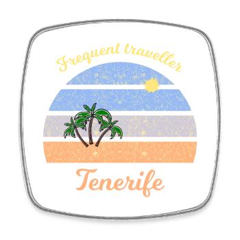 Häufiger Reisender Teneriffa - Viereckiger Kühlschrankmagnet - Weiß - Vorne